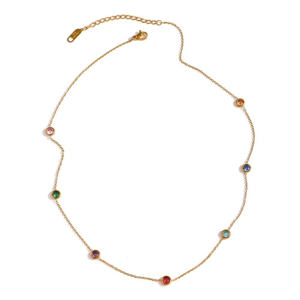 Satellite Dainty Rainbow Necklace - Silk Twigs