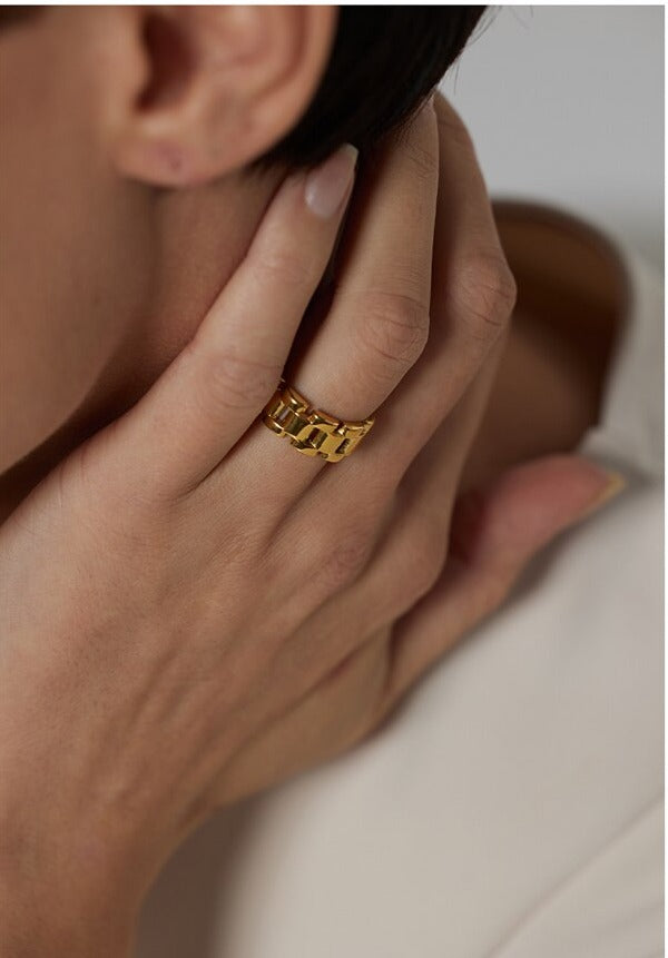 Gold Watchband Ring - Silk Twigs