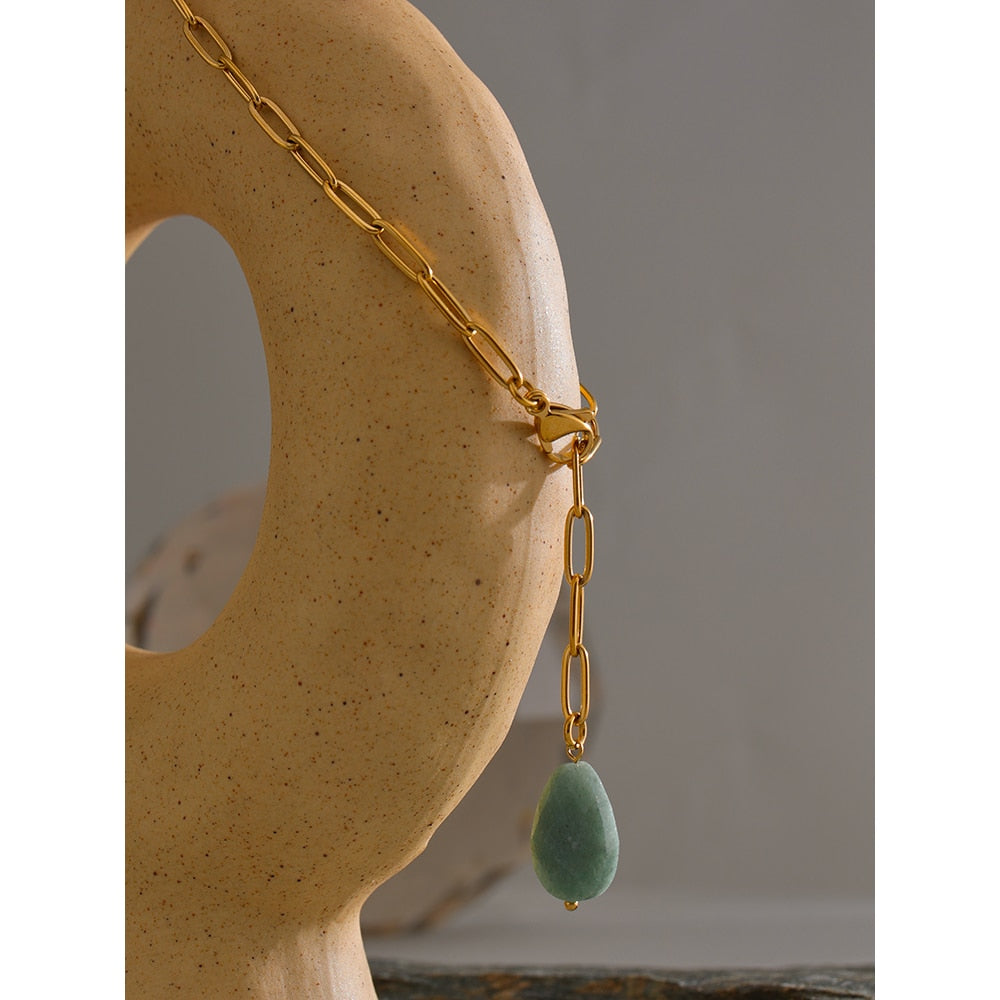 Agate Drop Pendant Necklace - Silk Twigs