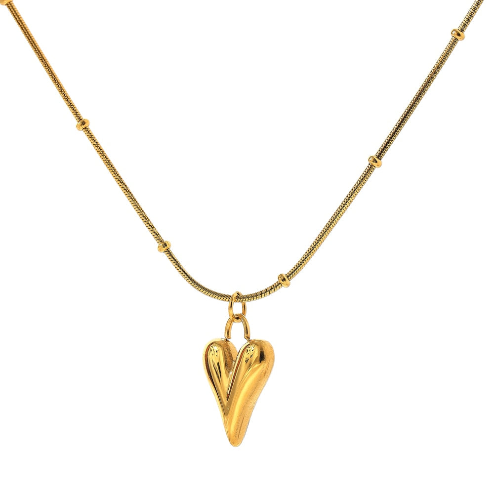 Temperament Heart Pendant Necklace - Silk Twigs