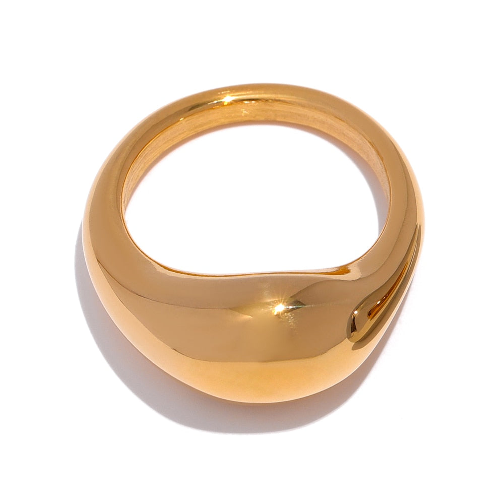 Smooth Gold Dome Ring - Silk Twigs