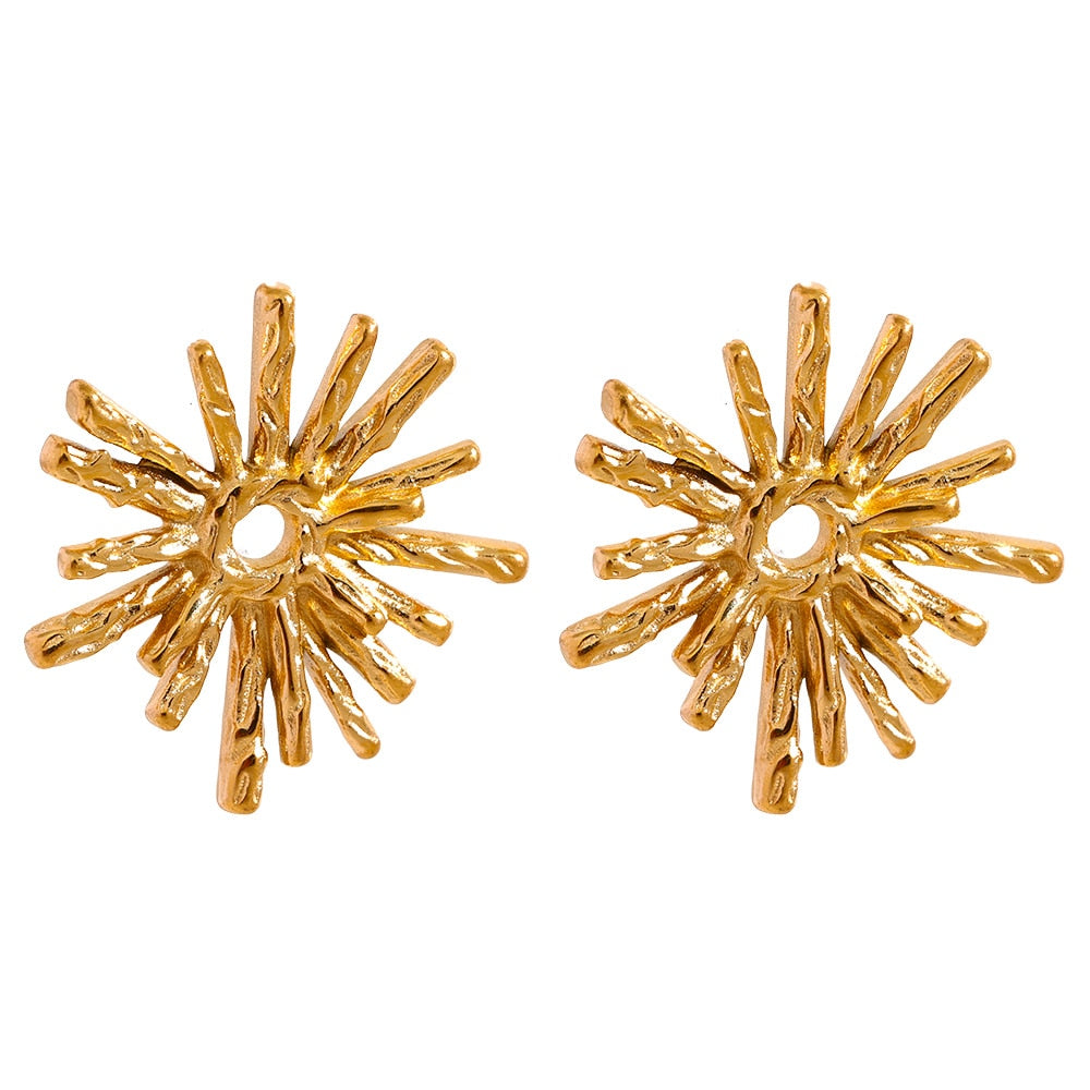 Fireworks Flower Stud Earrings - Silk Twigs