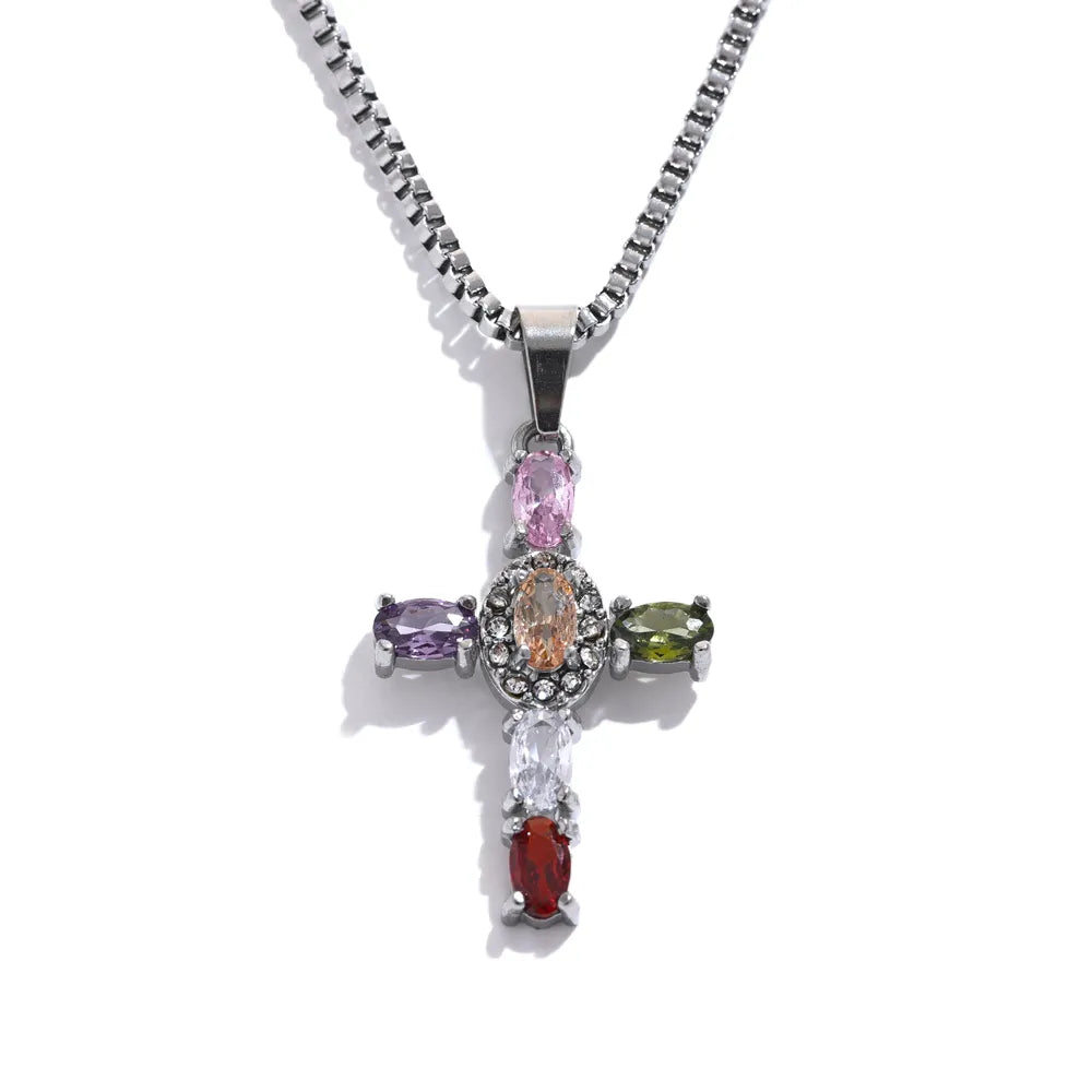 Ornate Cross Pendant Necklace - Silk Twigs