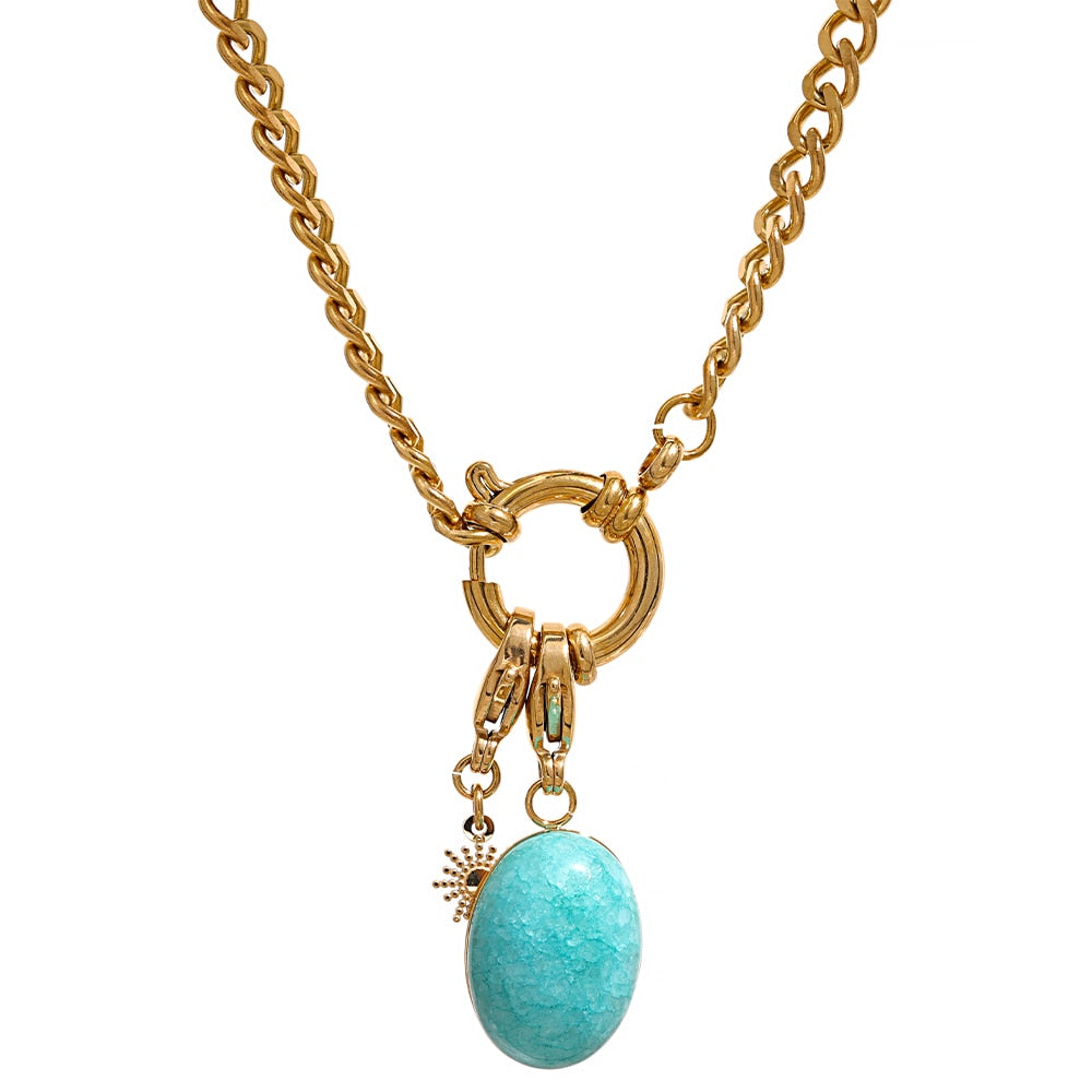 Pacific Blue Pendant Necklace - Silk Twigs