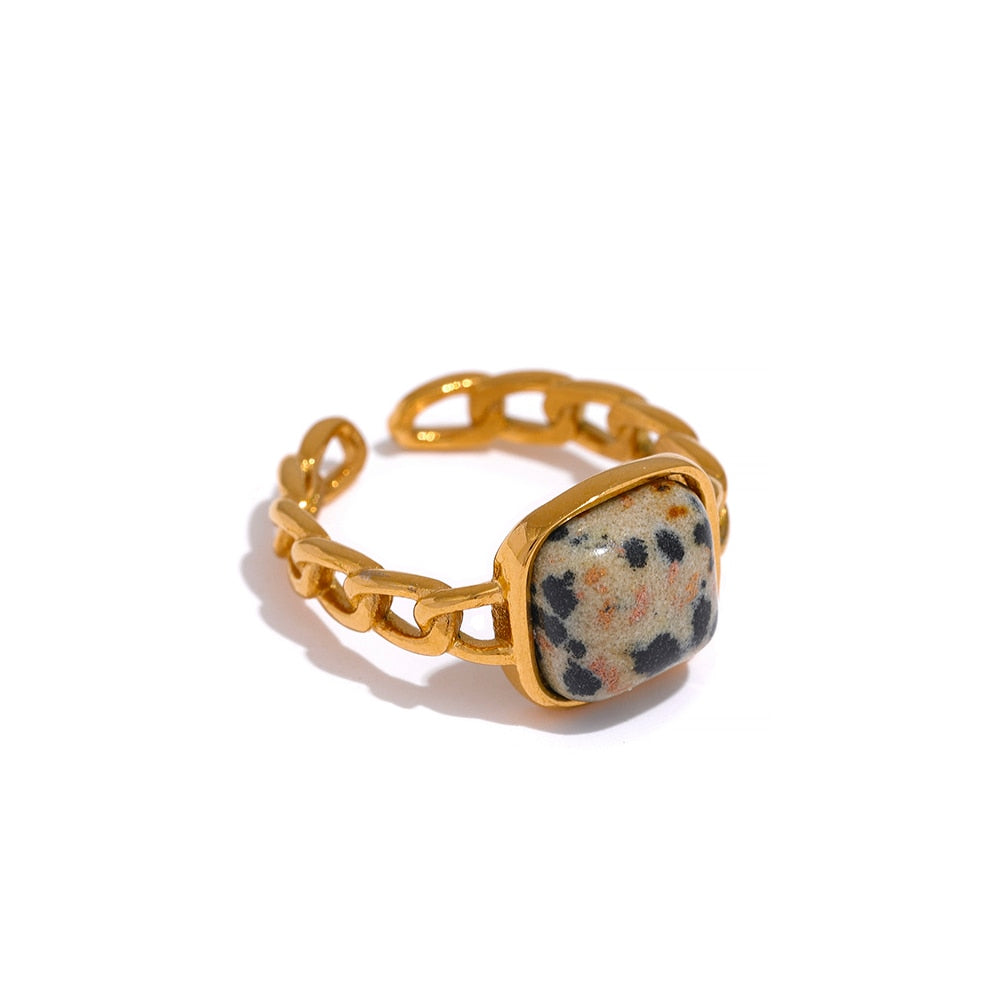 Natural Tiger Stone Ring - Silk Twigs