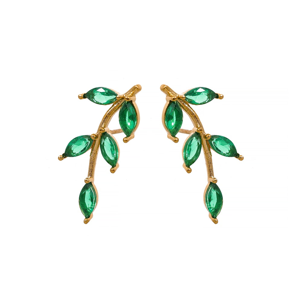 Crystal Branch Earrings - Silk Twigs