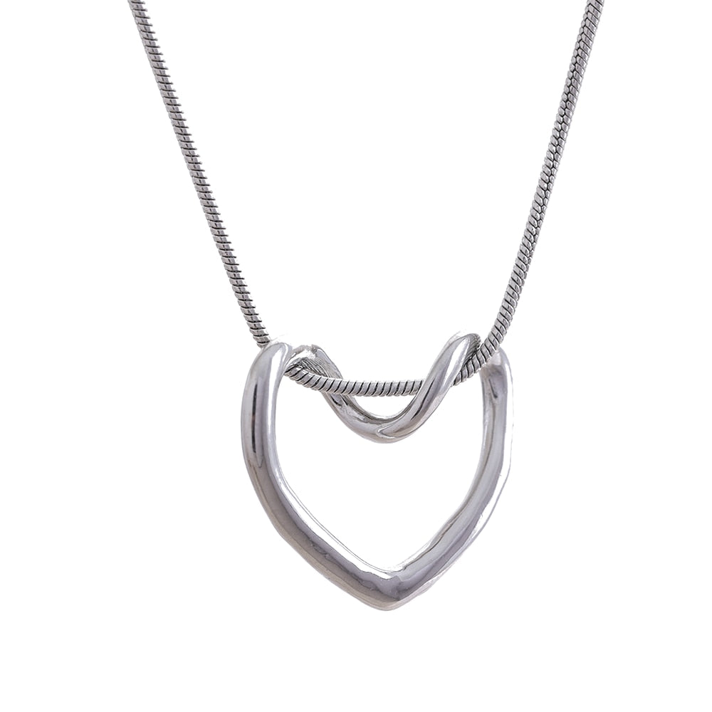 Minimalist Open Heart Necklace - Silk Twigs