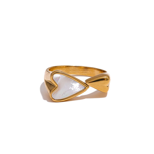 Cute Shell Heart Ring - Silk Twigs