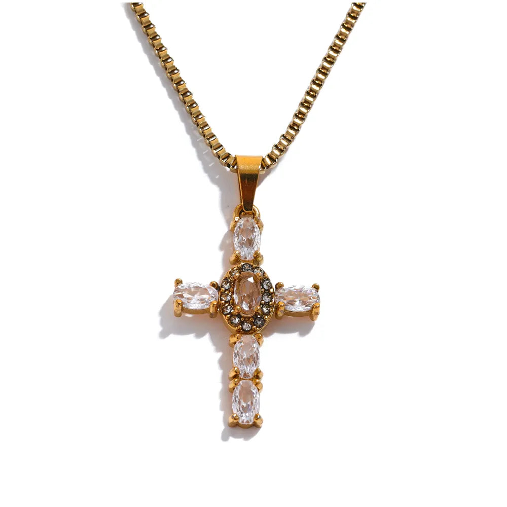 Ornate Cross Pendant Necklace - Silk Twigs