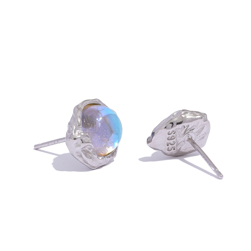 Budding Moonstone Stud Earrings - Silk Twigs