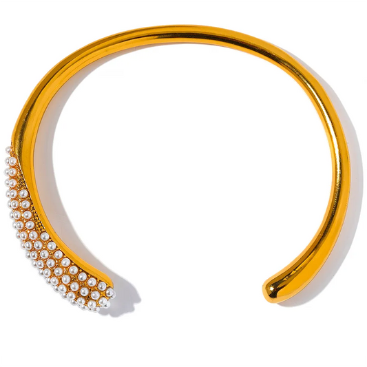 Elegant Blitzy Pearl Bangle - Silk Twigs