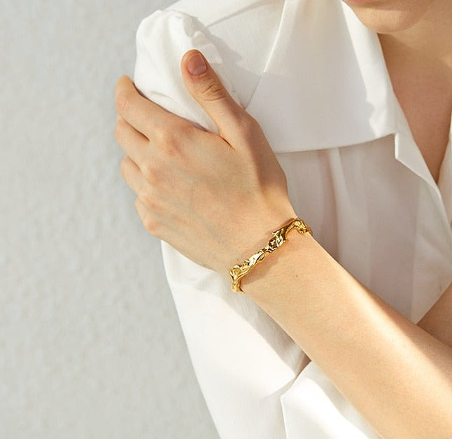 Open Cuff Bracelet Bangle - Silk Twigs