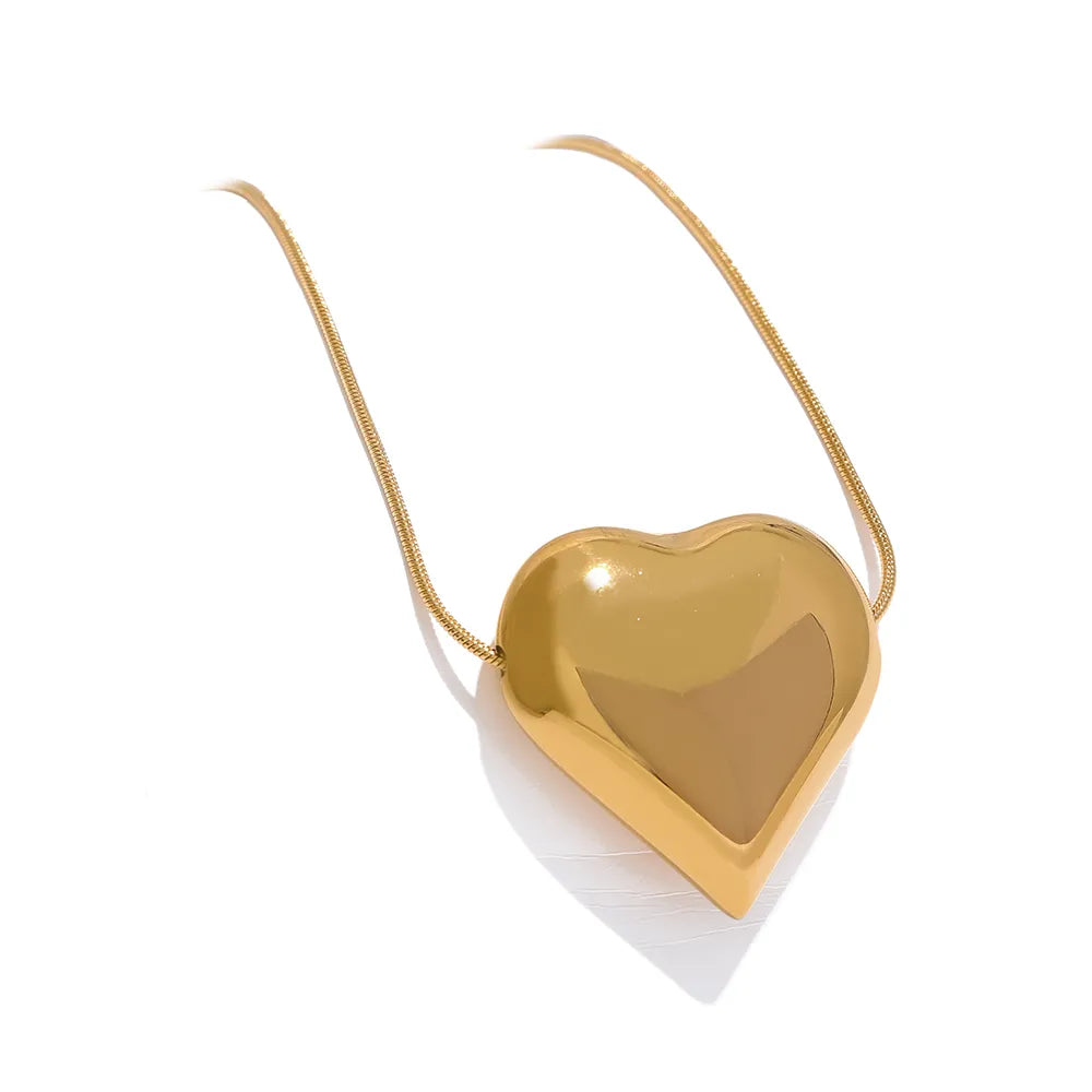 Puffy Heart Pendant Necklace - Silk Twigs