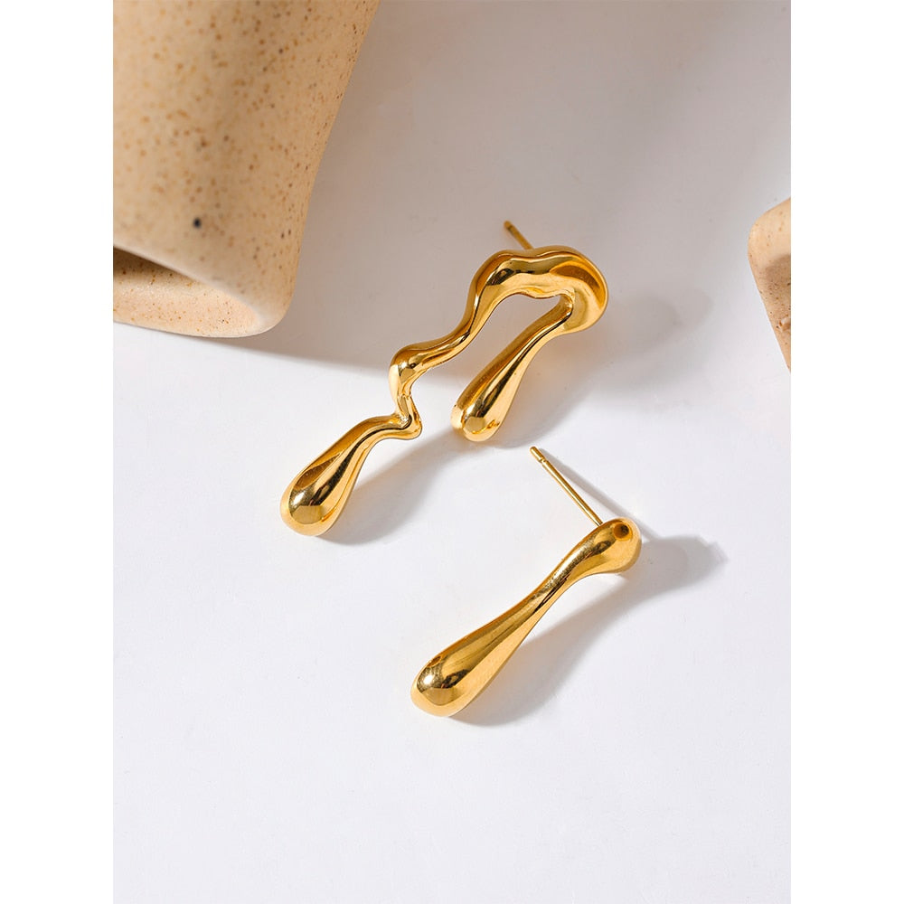 The Golden Drip Earrings - Silk Twigs