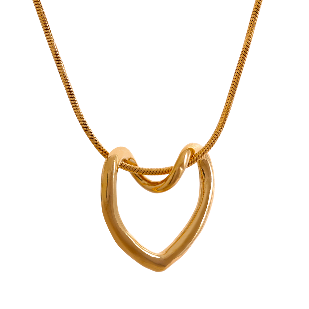 Minimalist Open Heart Necklace - Silk Twigs