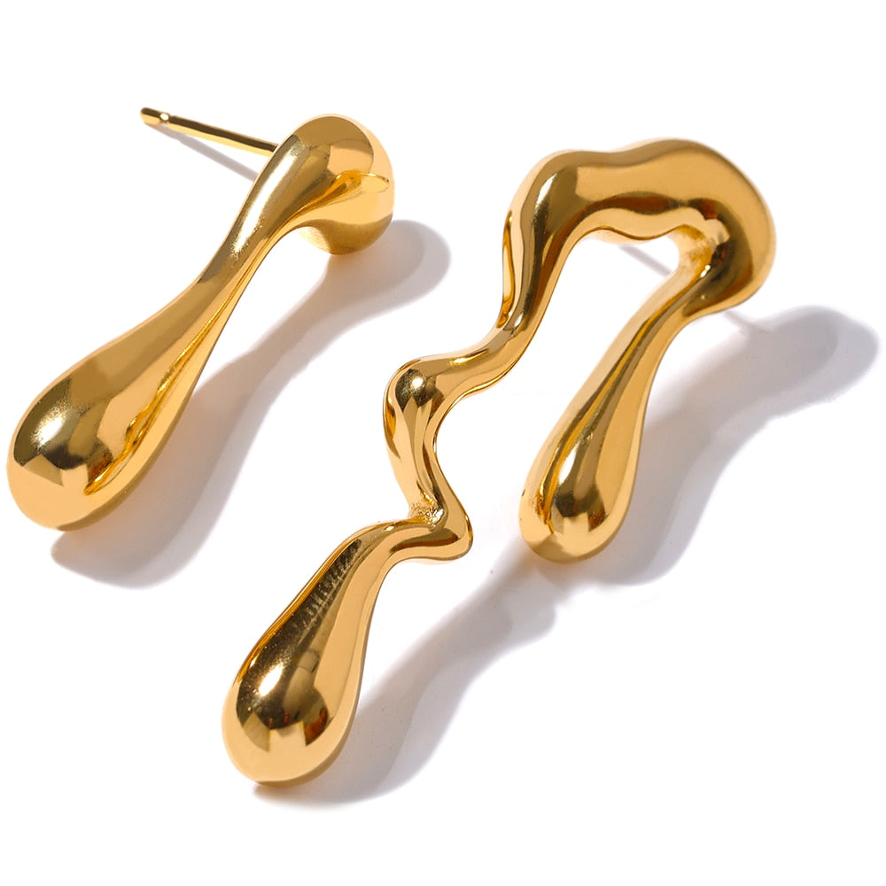 The Golden Drip Earrings - Silk Twigs